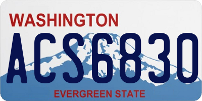 WA license plate ACS6830