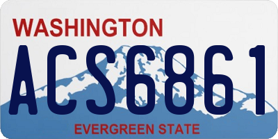 WA license plate ACS6861