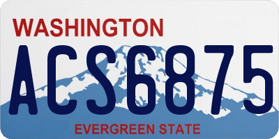 WA license plate ACS6875