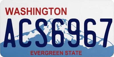 WA license plate ACS6967