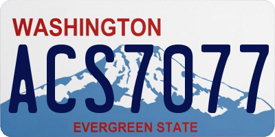 WA license plate ACS7077