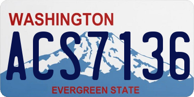 WA license plate ACS7136