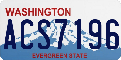 WA license plate ACS7196