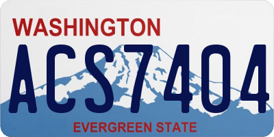 WA license plate ACS7404