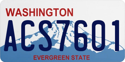WA license plate ACS7601