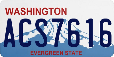 WA license plate ACS7616