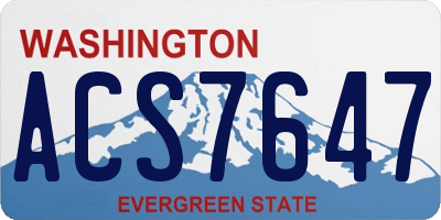 WA license plate ACS7647