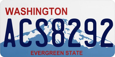 WA license plate ACS8292