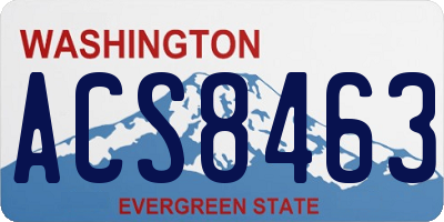 WA license plate ACS8463