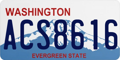 WA license plate ACS8616