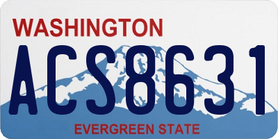 WA license plate ACS8631