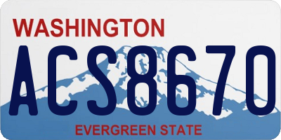 WA license plate ACS8670