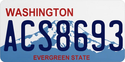 WA license plate ACS8693