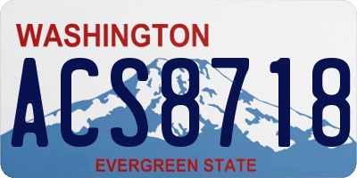 WA license plate ACS8718
