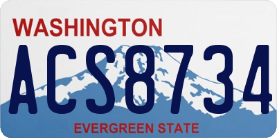 WA license plate ACS8734