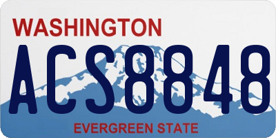 WA license plate ACS8848