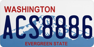 WA license plate ACS8886
