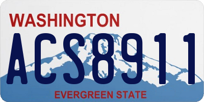 WA license plate ACS8911