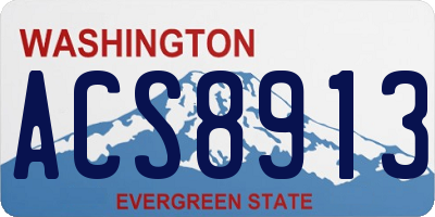 WA license plate ACS8913