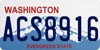WA license plate ACS8916