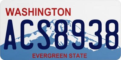 WA license plate ACS8938