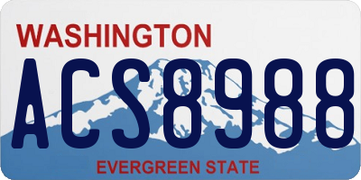 WA license plate ACS8988