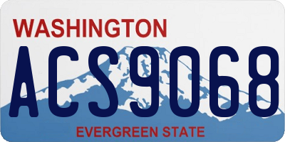 WA license plate ACS9068