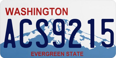 WA license plate ACS9215