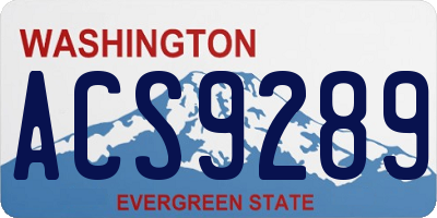 WA license plate ACS9289