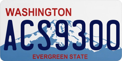 WA license plate ACS9300