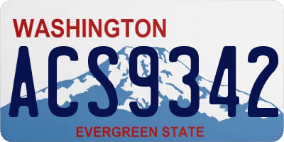 WA license plate ACS9342