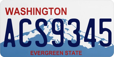 WA license plate ACS9345