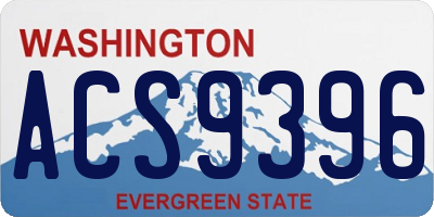 WA license plate ACS9396