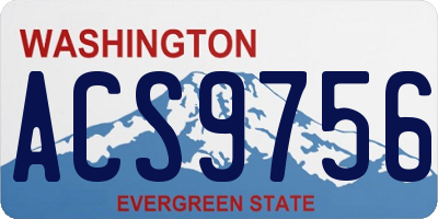 WA license plate ACS9756