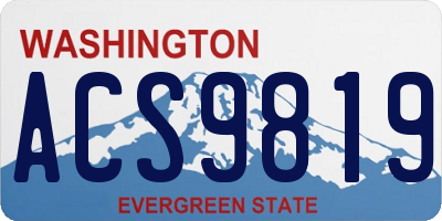 WA license plate ACS9819