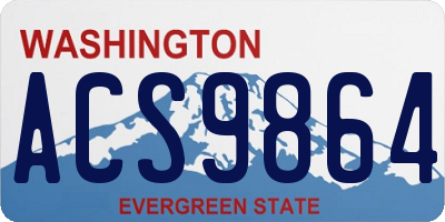 WA license plate ACS9864