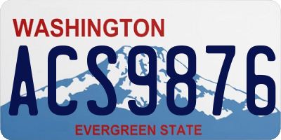 WA license plate ACS9876