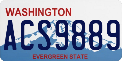 WA license plate ACS9889