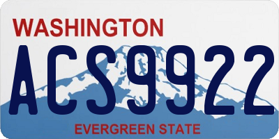 WA license plate ACS9922
