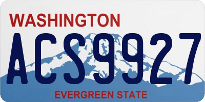 WA license plate ACS9927