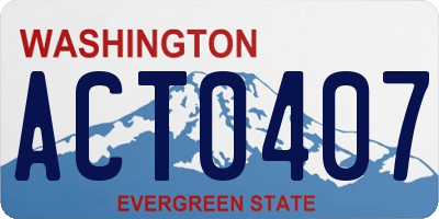 WA license plate ACT0407