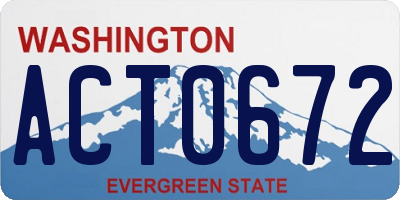 WA license plate ACT0672