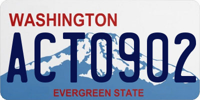 WA license plate ACT0902