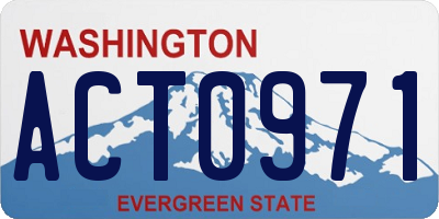 WA license plate ACT0971