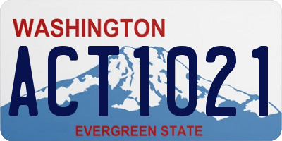 WA license plate ACT1021