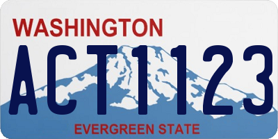 WA license plate ACT1123