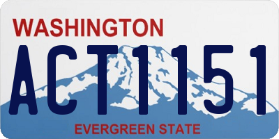 WA license plate ACT1151