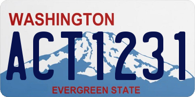 WA license plate ACT1231