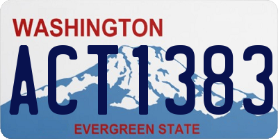 WA license plate ACT1383