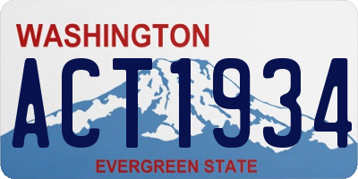 WA license plate ACT1934